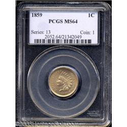 1859 1C MS64 PCGS.