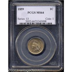 1859 1C MS64 PCGS.