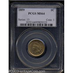 1859 1C MS64 PCGS.
