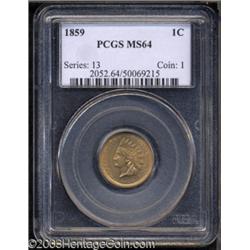 1859 1C MS64 PCGS.