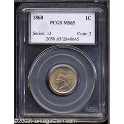 1860 1C MS65 PCGS.