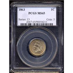 1863 1C MS65 PCGS.