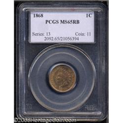 1868 1C MS65 Red and Brown PCGS.