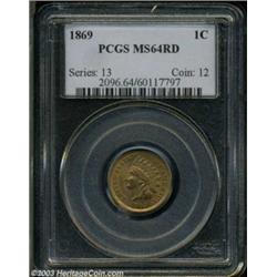 1869 1C MS64 Red PCGS.