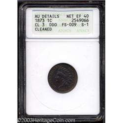 1873 1C Doubled LIBERTY--Doubled Die Obverse, Cleaned--ANACS. AU Details, Net XF40.
