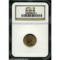 1874 1C MS64 Red NGC.