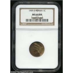 1909-S 1C MS64 Brown NGC.