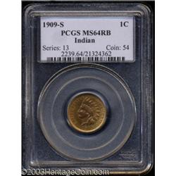1909-S 1C MS64 Red and Brown PCGS.