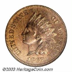 1867 1C PR66 Red and Brown PCGS.