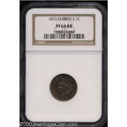 1873 1C Closed 3 PR64 Red and Brown NGC.