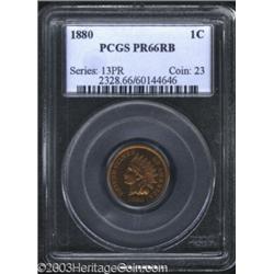 1880 1C PR66 Red and Brown PCGS.