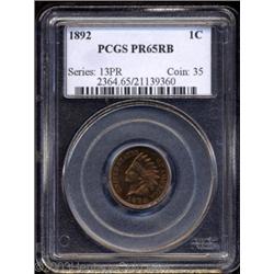 1892 1C PR65 Red and Brown PCGS.