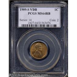 1909-S VDB 1C MS64 Red and Brown PCGS.