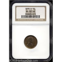 1918-S 1C MS65 Red and Brown NGC.