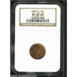 1918-S 1C MS65 Red and Brown NGC.