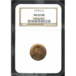 1919-S 1C MS65 Red and Brown NGC.
