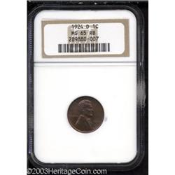 1924-D 1C MS65 Red and Brown NGC.