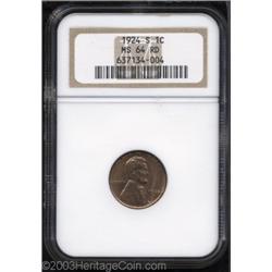 1924-S 1C MS64 Red NGC.