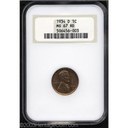 1934-D 1C MS67 Red NGC.