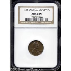 1955/55 1C Doubled Die AU58 NGC.