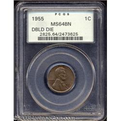 1955/55 1C Doubled Die MS64 Brown PCGS.