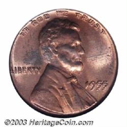 1955/55 1C Doubled Die MS64 Red PCGS.