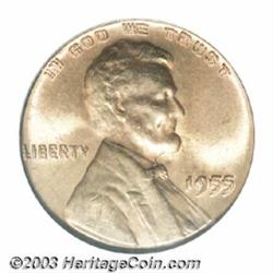 1955/55 1C Doubled Die MS64 Red PCGS.