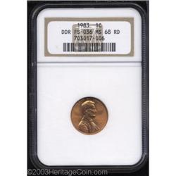 1983 1C Doubled Die Reverse MS68 Red NGC.