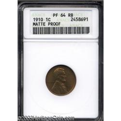 1910 1C PR64 Red and Brown ANACS.
