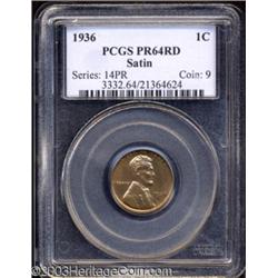 1936 1C Type One--Satin Finish PR64 Red PCGS.