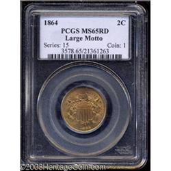 1864 2C Large Motto MS65 Red PCGS.