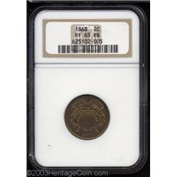 1868 2C PR65 Red and Brown NGC.