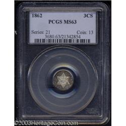 1862 3CS MS63 PCGS.