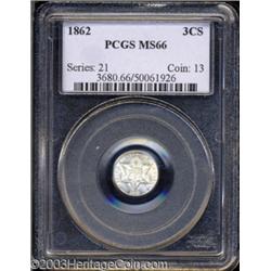 1862 3CS MS66 PCGS.