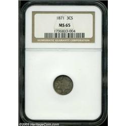 1871 3CS MS65 NGC.