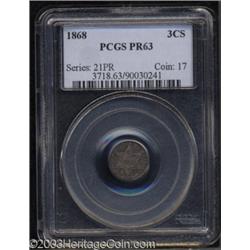 1868 3CS PR63 PCGS.