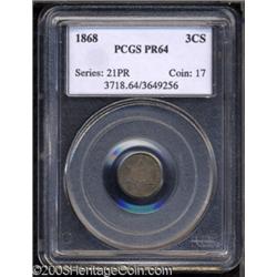 1868 3CS PR64 PCGS.