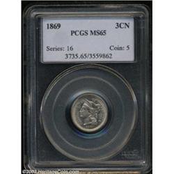 1869 3CN MS65 PCGS.