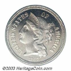 1867 3CS PR66 Cameo PCGS.