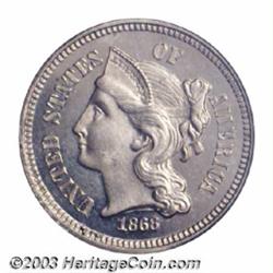 1868 3CN PR66 Cameo PCGS.