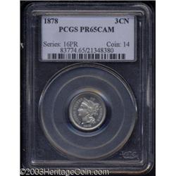 1878 3CN PR65 Cameo PCGS.