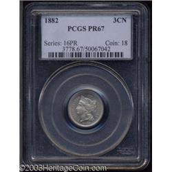 1882 3CN PR67 PCGS.