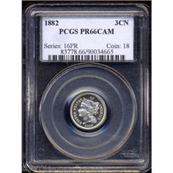 1882 3CN PR66 Cameo PCGS.