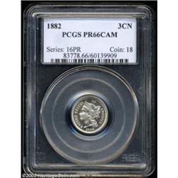 1882 3CN PR66 Cameo PCGS.