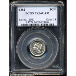 1882 3CN PR66 Cameo PCGS.