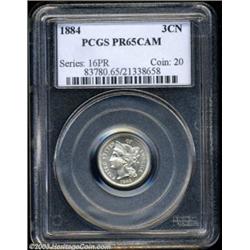 1884 3CN PR65 Cameo PCGS.