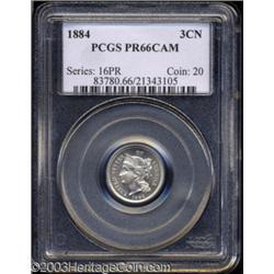 1884 3CN PR66 Cameo PCGS.