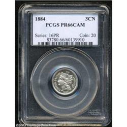 1884 3CN PR66 Cameo PCGS.