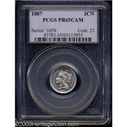 1887 3CN PR65 Cameo PCGS.