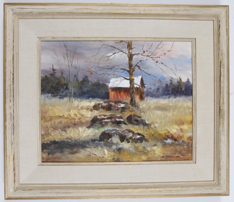 Gordon Robinson Farm Landscape Painting Framed
